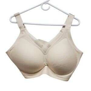 Wireless Minimizer Full Coverage Soft Cup Bra  Beige Size 5XL Plus Size